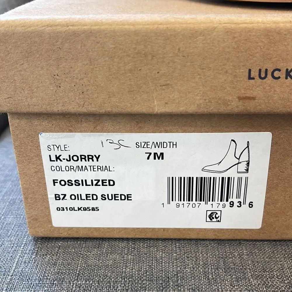 Lucky Brand Jorry‎ Oiled Suede Ankle Bootie Size 7